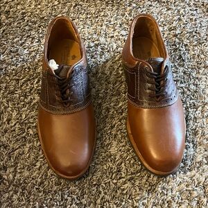 Buffalo Jackson Trading Co Men's Brown Leather Lace-Up Dress Shoes NWT